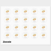 Sticker Rond Baby shower de graines de pomme en fleurs (Feuille)