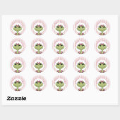 Sticker Rond Baby shower de grenouille (Feuille)