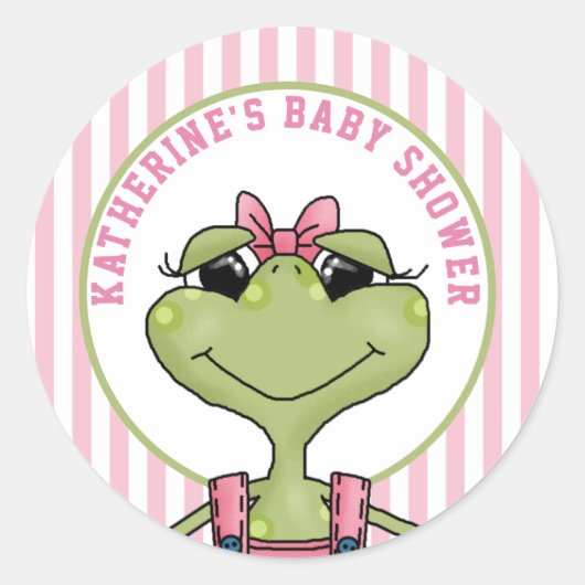 Sticker Rond Baby shower de grenouille (Devant)