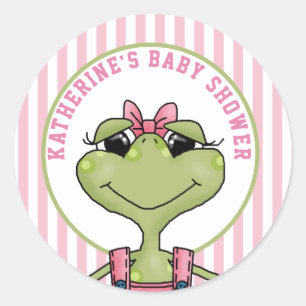 Sticker Rond Baby shower de grenouille