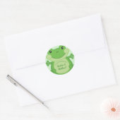 Sticker Rond Baby shower de grenouille vert (Enveloppe)