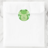 Sticker Rond Baby shower de grenouille vert (Sac)