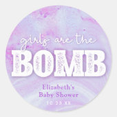 Sticker Rond Baby shower de la bombe (Devant)