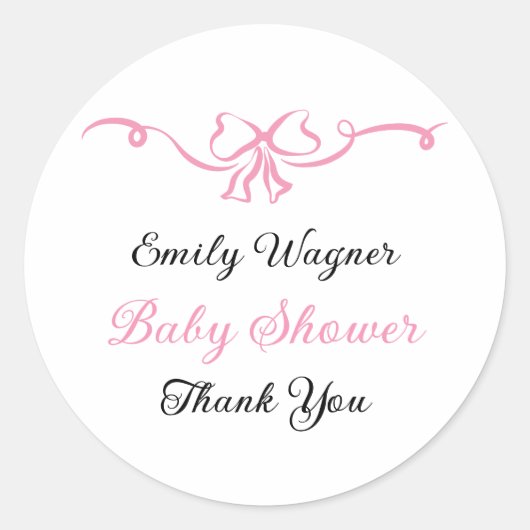 Sticker Rond Baby shower de la caverne rose délicat (Devant)