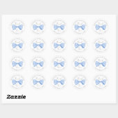 Sticker Rond Baby shower de la ceinture bleue (Feuille)