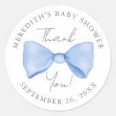 Sticker Rond Baby shower de la ceinture bleue (Devant)