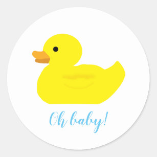 Sticker Rond Baby shower de la fête du canard en caoutchouc BAB