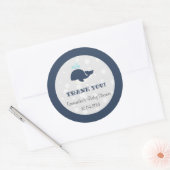 Sticker Rond Baby shower de la marine Blue Ocean Whale (Enveloppe)