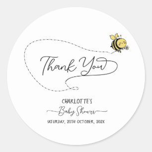 Sticker Rond Baby shower de la petite abeille