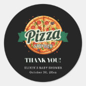 Sticker Rond Baby shower de la Pizza moderne (Devant)