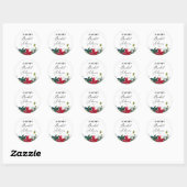 Sticker Rond  Baby Shower de la Poinsettia d'hiver  (Feuille)