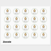 Sticker Rond Baby shower de la pomme de terre (Feuille)