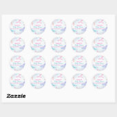 Sticker Rond Baby shower de la queue de sirène d'été de l'océan (Feuille)