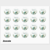 Sticker Rond Baby shower de la tortue de mer (Feuille)