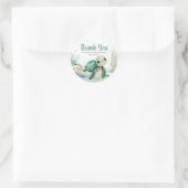 Sticker Rond Baby shower de la tortue de mer (Sac)