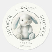 Sticker Rond Baby shower de lapin farci de boue (Devant)