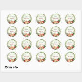 Sticker Rond Baby shower de lapin fuzzy aux champignons des boi (Feuille)