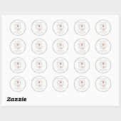 Sticker Rond Baby shower de liage pour femmes élégantes (Feuille)