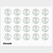 Sticker Rond Baby shower de l'ours (Feuille)