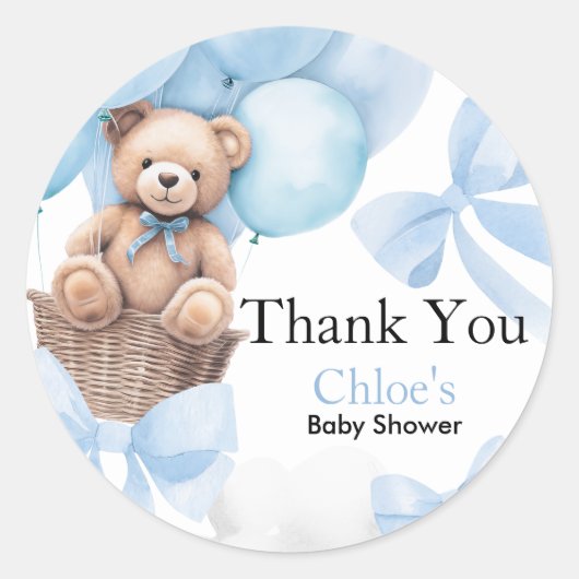 Sticker Rond Baby shower de l'ours (Devant)