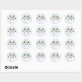 Sticker Rond Baby shower de l'ours polaire d'hiver (Feuille)