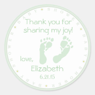 Sticker Rond Baby shower de Merci de 