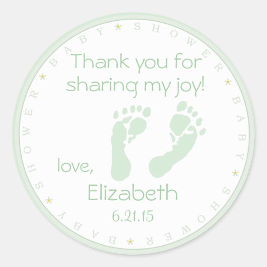 Sticker Rond Baby shower de Merci de (Devant)