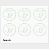Sticker Rond Baby shower de Merci de (Feuille)