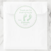 Sticker Rond Baby shower de Merci de (Sac)