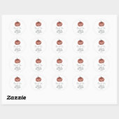 Sticker Rond Baby shower de Merci de Citrouille d'aquarelle sim (Feuille)