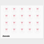 Sticker Rond Baby shower de Merci de coquette rose moderne (Feuille)