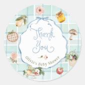 Sticker Rond Baby shower de Merci de cultivé localement (Devant)