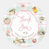 Sticker Rond Baby shower de Merci de  cultivé localement (Devant)