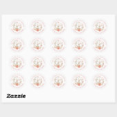 Sticker Rond Baby shower de Merci de feuillage de Bunny mignonn (Feuille)