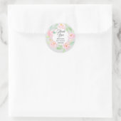 Sticker Rond Baby shower de Merci de  gris et rose (Sac)