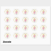 Sticker Rond Baby shower de Merci de Popcorn d'aquarelle (Feuille)