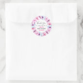 Sticker Rond Baby shower de Merci de  rose fleuri (Sac)