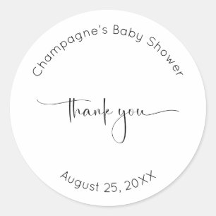 Sticker Rond Baby shower de Merci de script moderne