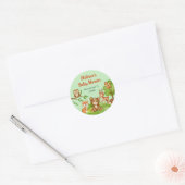Sticker Rond Baby shower de Merci des animaux des bois (Enveloppe)