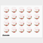Sticker Rond Baby shower de Merci doux Berry moderne (Feuille)