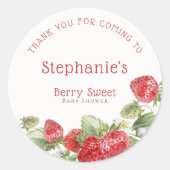 Sticker Rond Baby shower de Merci doux Berry moderne (Devant)