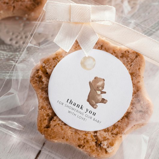 Sticker Rond Baby shower de Merci Ours et Ballotte simple et mo