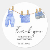Sticker Rond Baby shower de Merci pour bébé de Bohême (Devant)