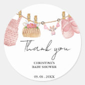 Sticker Rond Baby shower de Merci pour bébé de Bohême (Devant)