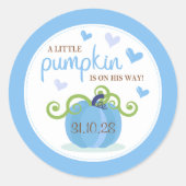 Sticker Rond Baby shower de mignons petits Citrouilles (Devant)