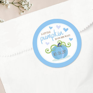 Sticker Rond Baby shower de mignons petits Citrouilles