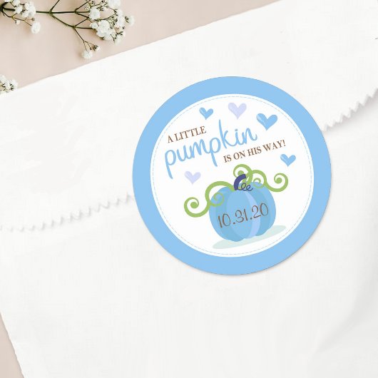 Sticker Rond Baby shower de mignons petits Citrouilles