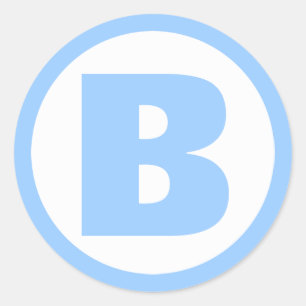 Sticker Rond baby shower de monogramme bleu pour les autocollan