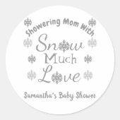 Sticker Rond Baby shower de neige beaucoup d'amour (Devant)