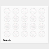 Sticker Rond Baby shower de neige rose Merci neige beaucoup (Feuille)